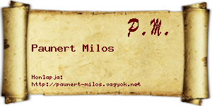 Paunert Milos névjegykártya